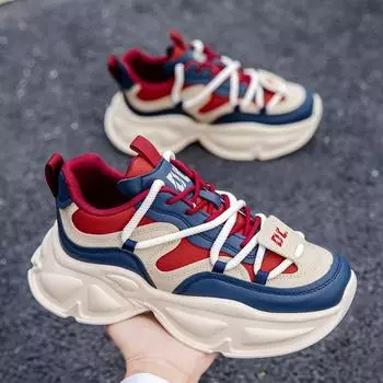 Summer Men s Thick-soled Dad Shoes Sports Casual Shoes Fashionable All-match Men s Shoes 39