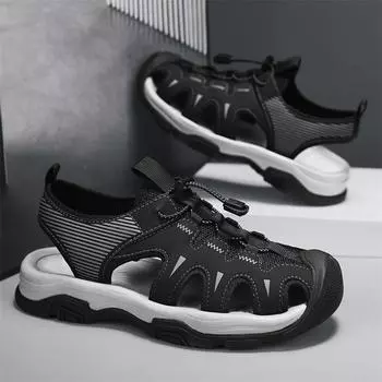 Summer Men Sandals Genuine Leather Mens Casual Shoes Outdoor Men Leather Sandals for Men Beach Shoes Roman mens Shoes 38