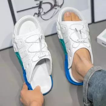 Summer Men Sandals Mens Casual Shoes Outdoor Male Man Men Slippers Sandals for Men Beach Shoes Roman Shoes 39 белый