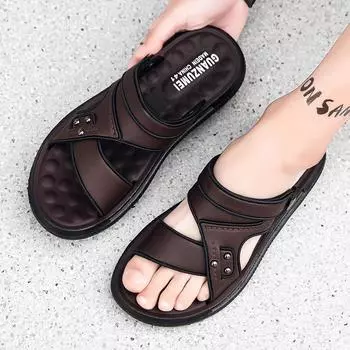 Summer Men Sandals Open Toe Flat Mens Casual Shoes Outdoor Walking Sandals for Men Beach Shoes Men slippers 40