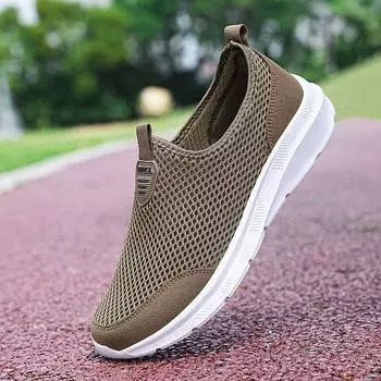 Summer Men Shoes Breathable Mesh Shoes Lightweight Hiking Walking Casual Shoes Slip-On Driving Men s Loafers 39