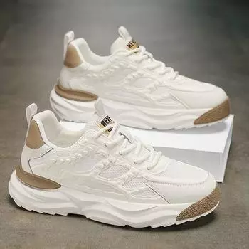Summer Men Shoes High Quality Designer Trend Air Cushion Sneakaers Outdoor No-slip Casual Walking Shoe Korean Student Zapatillas 39 белый