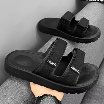 Summer Men Slipeprs New Beach Slippers Man Sandals Non-Slip Home EVA Slipper Indoor House Anti-Slip Zapatos Hombre Shoes 39 чёрный
