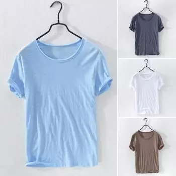 Летняя мужская футболка с круглым вырезом, быстросохнущая, однотонная, с коротким рукавом, свободный свитер, повседневная уличная одежда, повседневная одежда XL белый