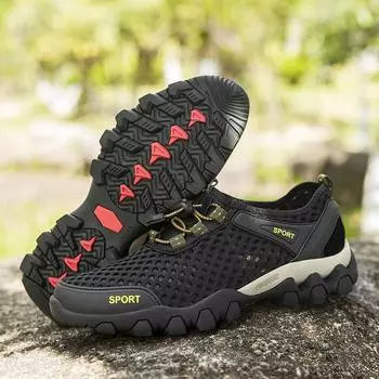 Summer Mesh Men Outdoor Sneakers Breathable Casual Shoes For Men Sport Footwear Black Walking Shoes Man Slip On Sneaker Size 46 39