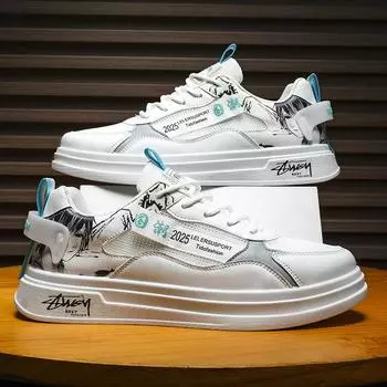 Summer mesh new men s shoes fashion breathable casual sports board shoes youth platform versatile trend skateboard shoes 39