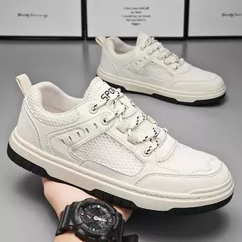 Summer mesh new men s shoes fashion breathable casual sports board shoes youth platform versatile trend skateboard shoes 39