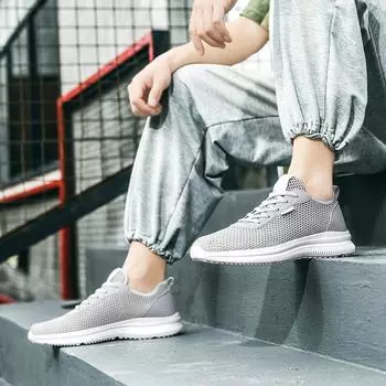 Summer Mesh Shoes Men s Sneakers Breathable Lightweight Mens Casual Shoes Lace-Up Walking Footwear Comfortable Man Shoes 39