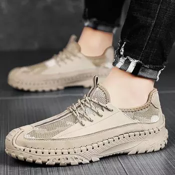 Summer mesh sneakers men s breathable running shoes thin 38 чёрный