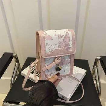 Summer messenger bag women s 2025 trendy square bag premium shoulder bag mobile phone bag белый