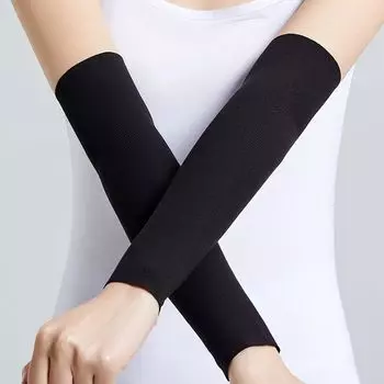 Summer Modal Arm Protector Arm Sleeve Heattech Female Elbow Protector Joint Gloves Men Thin Oversleeve Sun Protection Wrist Protector Black [30cm long]] M