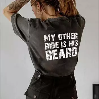 Summer MY Other RIDDE Print Fashionable Loose Round Neck Pure Cotton Short Sleeved Shirt T-Shirts Men’s S белый