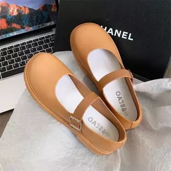 Summer new 2025 Fashion Flat Shoes Soft soled Anti slip Wear resistant Women Shoes Simple Thick soled One line Button Sandals 36-37