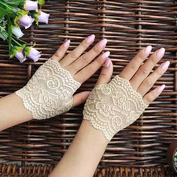 Summer New Arrival Fashion Women s Tiger Mouth Back Tattoo Cover Scar Bud Half Finger Gloves Thin Half Finger Cute Black Skin color without flowers 10cm (a pair) All yards