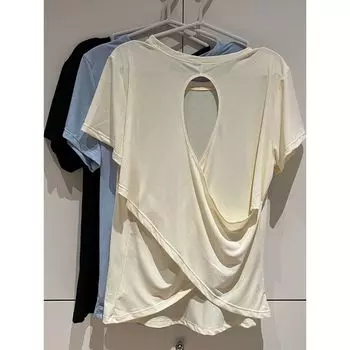 Summer New Arrival Ice-Feeling Quick-Drying Breathable Sports Fitness Short Sleeve Tops Running Yoga Clothes Women s Sports T-shirt Half Sleeve Black 5XL