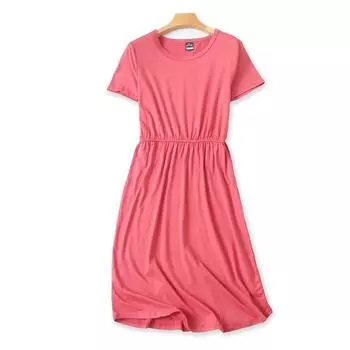 Summer New Arrival Thin and Breathable Easiest for Match Long Dress Watermelon red M