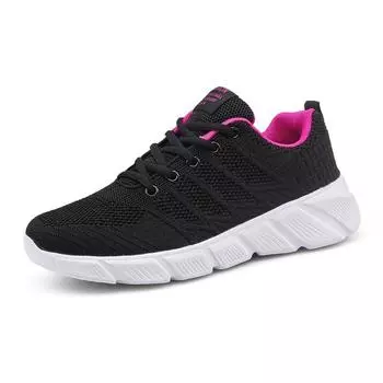Summer New Big Size Women s Daily Leisure Flying Mesh Flat Sports Casual Shoes Athletic Sneakers 40 чёрный