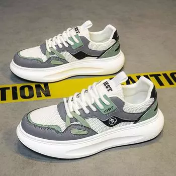 Summer new breathable mesh shoes men s Korean version trendy versatile platform sports shoes casual board shoes dad trendy shoes 39