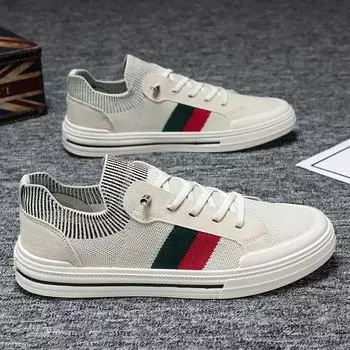 Summer new canvas shoes men s Korean version of low-top socks mouth flat bottom trend casual breathable versatile teen tide shoes 39