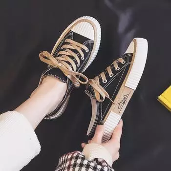 Летние новые парусиновые туфли женские низкие мокасины полуподдерживающие тапочки без застежек повседневная женская обувь модная обувь 35 чёрный