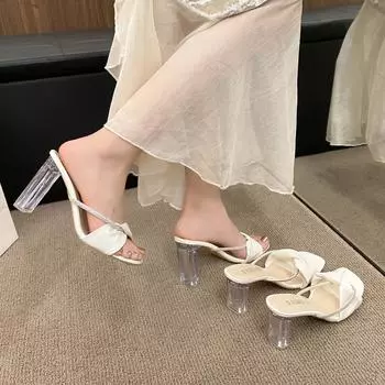 Summer New Casual Fashion Square Toe Thick Heel Comfortable and Elegant Open Toe Women s Sandals heels mary jane shoes 37