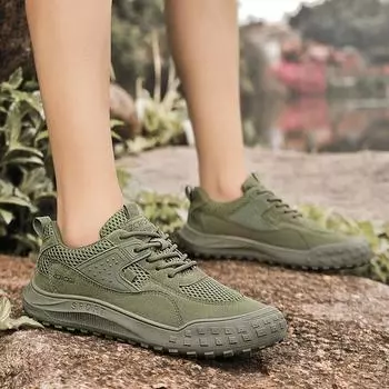 Summer new casual fitness men s shoes breathable outdoor hiking shoes fashionable massage style sports mesh basketball shoes 39 серый