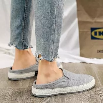 Summer new casual lazy shoes men s fashion outdoor canvas shoes lightweight breathable trend board shoes men 39