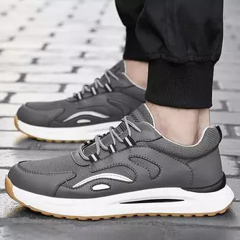 Летние новые повседневные спортивные туфли Daddy Tide, модные мужские универсальные летние туфли для белой доски, сетчатые туфли 39 чёрный