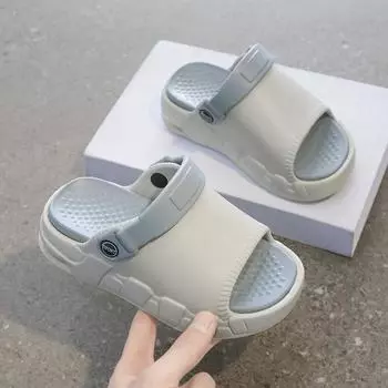 Summer new children s slippers boys and girls non-slip soft-soled sandals outside wear stepping on shit feeling dual-purpose baby sandals 24