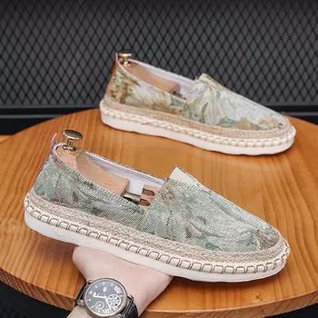 Summer New Classic Round Toe Men s Shoes Casual Breathable Canvas Loafers Men Flat Fishmen Shoes Espadrilles Zapatos De Hombre 43 чёрный