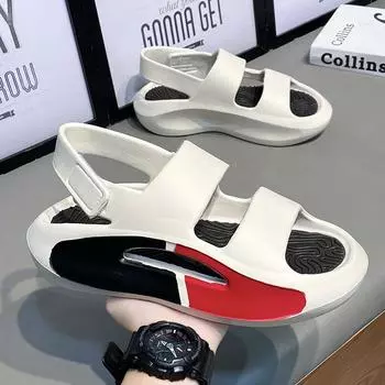 Summer new cool slippers men s light breathable beach shoes men s casual sandals outer slippers garden shoes 36 белый