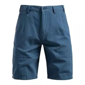 Summer New Cotton Casual Men s Shorts Straight Leg Five Quarter Pants Solid Color Versatile Workwear Shorts for Men S белый