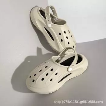 Summer new couple hole shoes wear non-slip thick-soled casual bag head beach shoes 36-37 хаки