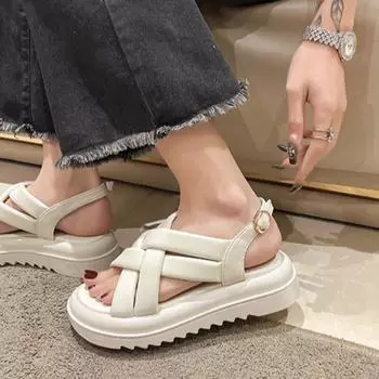 Summer New Dissolved Bottom Women s Sandals 35 белый