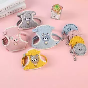 Summer New Dog Leash Small Dog Teddy Chest Strap Dog Walking Rope Puppy Kitten Pet Supplies Size S-(1.00 kg-3.00 kg Pink