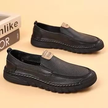 Summer new first-layer cowhide men s casual leather shoes genuine leather men s loafers handmade beanie shoes breathable men s shoes 38 белый