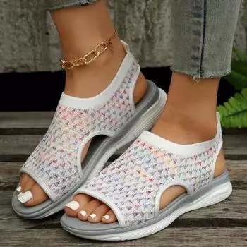 Summer New Flat Sandals 2024 Fashion European Large Size Women Shoes With Platform Sandalias Mujer Summer Footwear Female 35 синий