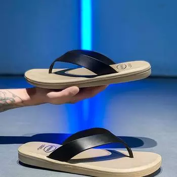 Summer new flip-flops men s non-slip soft-soled beach shoes EVA pinch slippers ins trendy men s sandals 2025 39