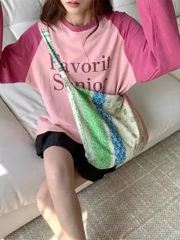 Летняя новая цветочная версия холщовая сумка-мессенджер студенческая ретро портативная большая тканевая сумка сумка подмышкой