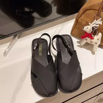 Summer new gentle beach sandals flat casual outer wear bag head sandals women 35