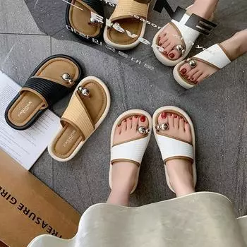 Summer New Gladiator Women Slippes Fashion Elegant Soft Sole Flats Slides Shoes Ladies Casual Beach Flip Flops Sandalias 35