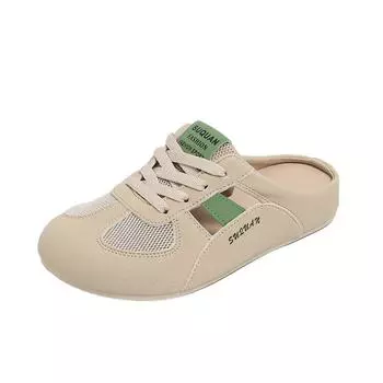 Summer new half-tray white shoes women s mesh breathable student board shoes casual shoes increase ins tide 35