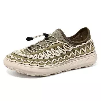 Summer new hand-woven sandals men s large size breathable casual beach shoes men s platform bag head sandals 38