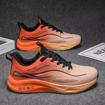 Summer new ice silk breathable sports shoes lightweight running shoes men s white casual work shoes foreign trade 39 оранжевый