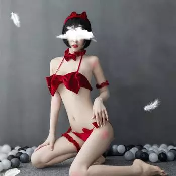 Летний новый стиль интернет-знаменитости внутри мастера, я буду служить вам сексуальным милым бантиком извращенным соблазном Сао One size