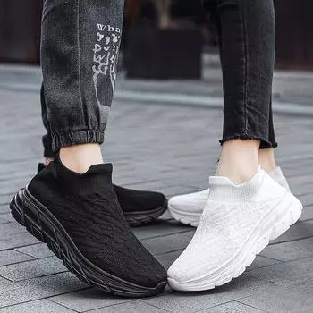 Summer new large size 46 fly-woven breathable casual fashion sports foot mesh shoes 35