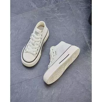 Summer new leather mesh breathable high-top casual shoes women s canvas shoes soft-soled women s board shoes 35 бежевый