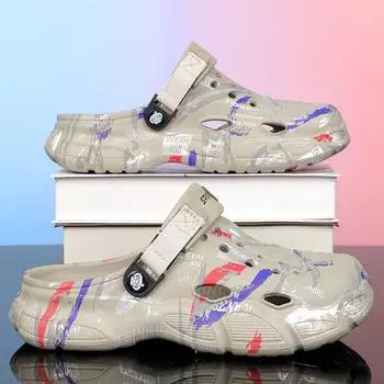 Summer new lightweight breathable hole shoes wading beach shoes outdoor foot cover driving cool slippers sandals 40