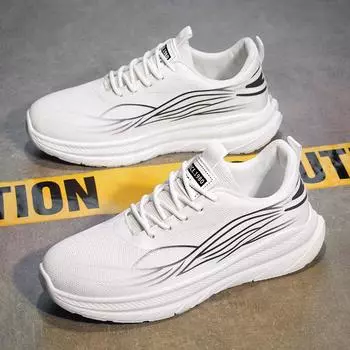 Summer new lightweight thick-soled wear-resistant casual shoes 2025 low-top breathable sports shoes versatile trend running shoes men 39