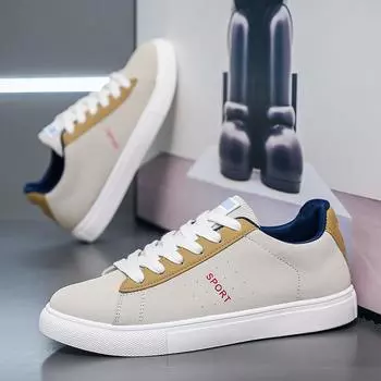 Summer new low-top board shoes men s casual flat bottom wear-resistant trend versatile sports little white shoes lace-up Korean version men s shoes 39